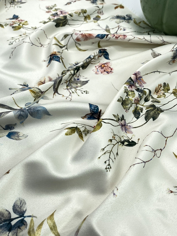 Xitong Tekstil 220gsm Desain Kustom Cetak Bunga Spandex Kain Satin Pengantin Lembut Untuk Gaun Pengantin